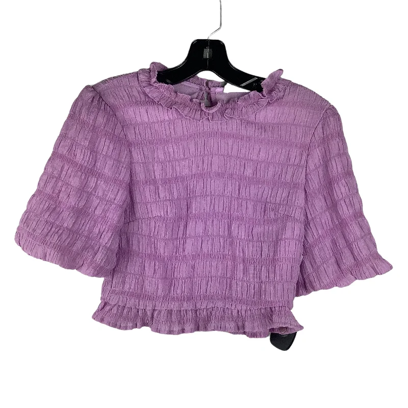 women's tops for smart casual looksTop Short Sleeve By Vestique In Purple, Size: M