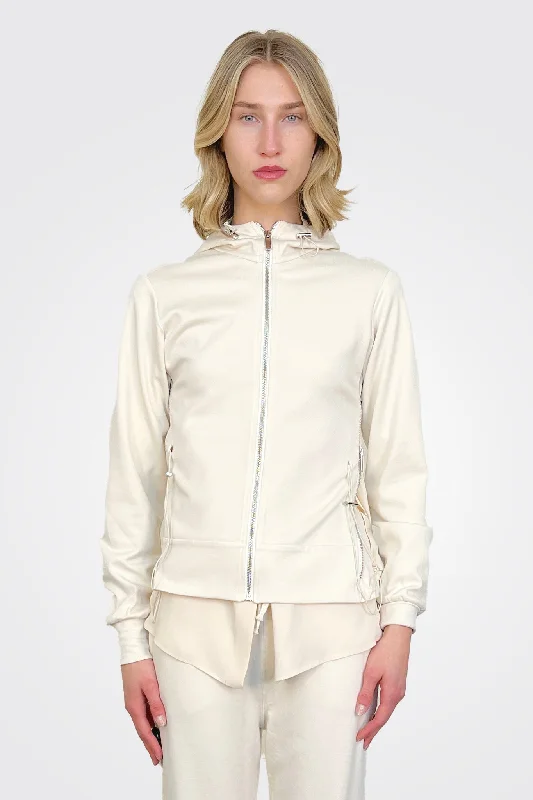 women's coats for those who refuse to compromise on styleMulti Zip Hooded Jacket - Beige