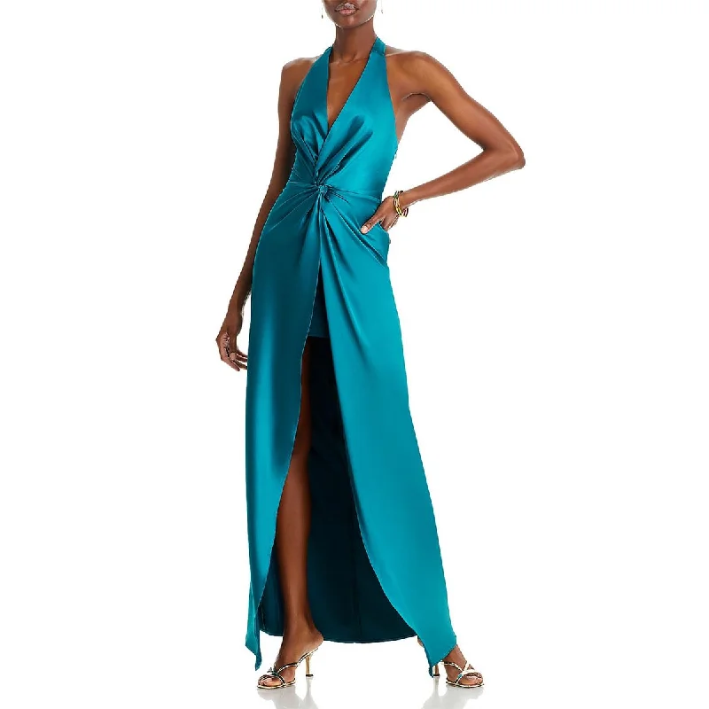 Cocktail DressYaura Womens Wunmi Satin Halter Evening Dress