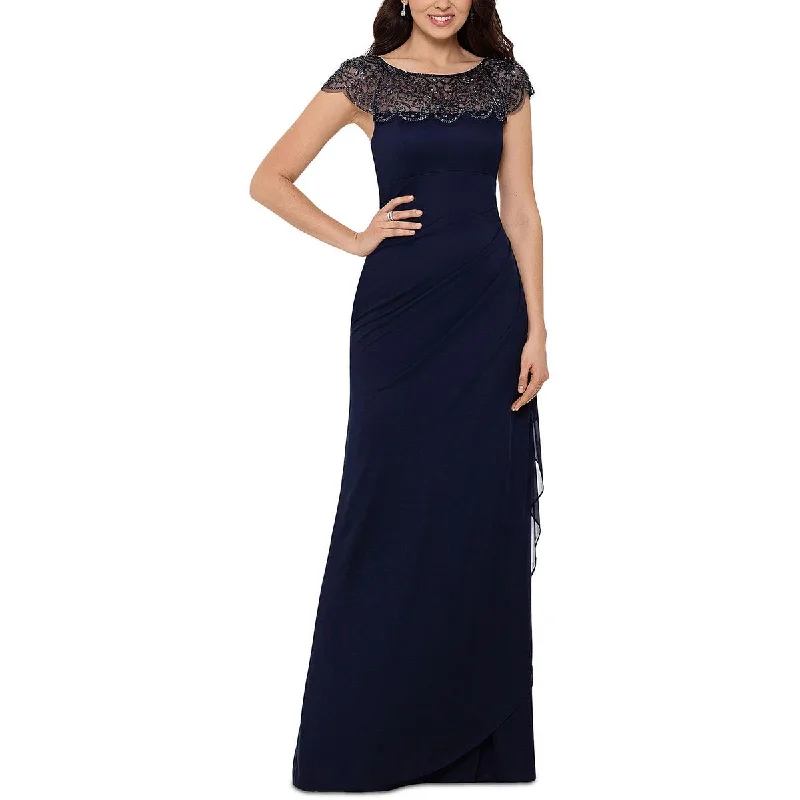 Flutter-Sleeve DressXscape Womens Drapey Long Evening Dress