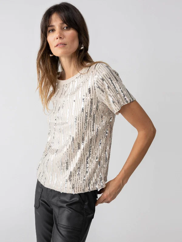 breathable women's tops for summerSequin Perfect Tee Lets Celebrate