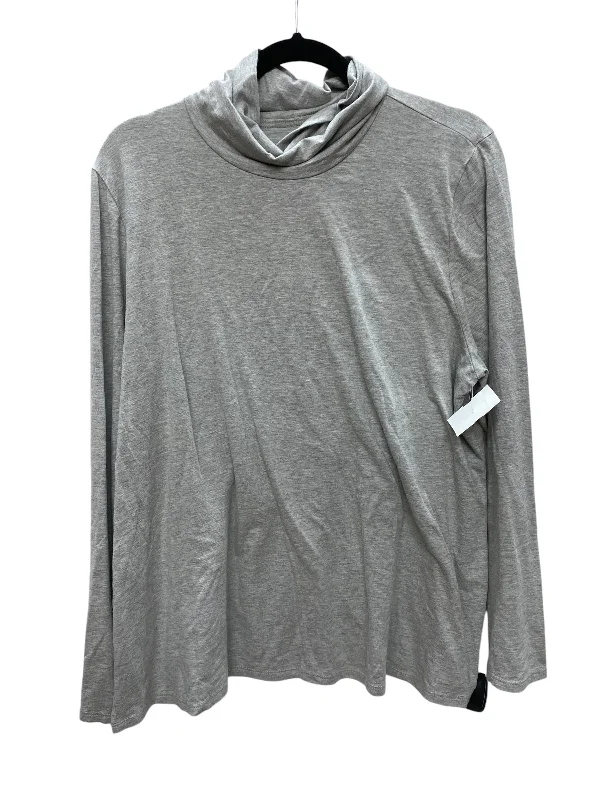 lace women's topsTop Long Sleeve By Pure Jill In Grey, Size: L