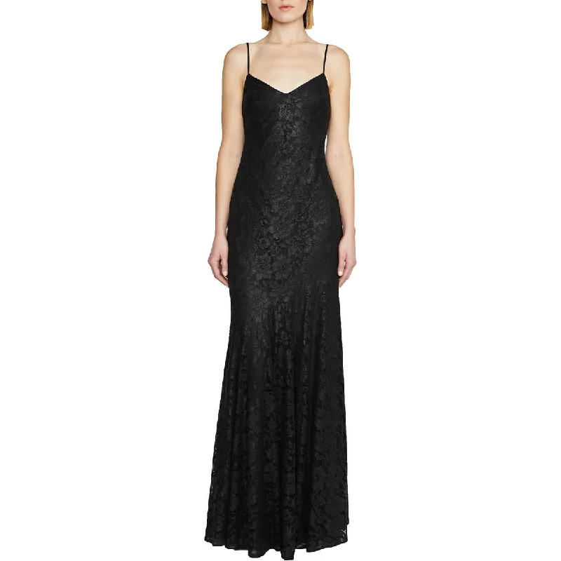 Tall Women DressML Monique Lhuillier Womens Lace Full Length Evening Dress