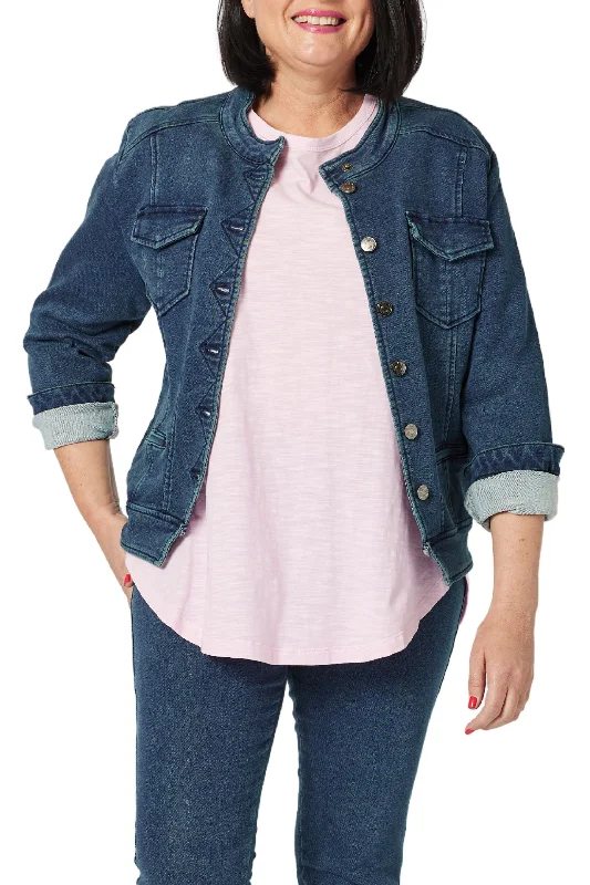 women's coats for ice skatingMILLY KNIT DENIM JACKET - 44880T