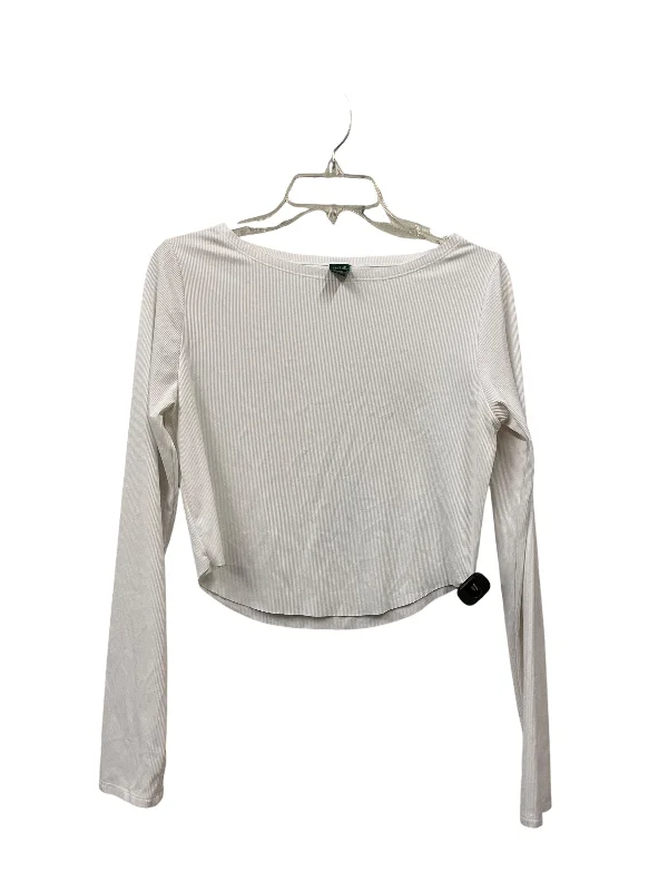 silk women's topsTop Long Sleeve Basic By Wild Fable In White, Size: L