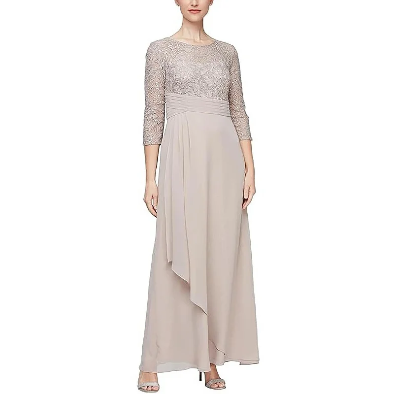 Jersey DressAlex Evenings Womens Chiffon Lace Evening Dress