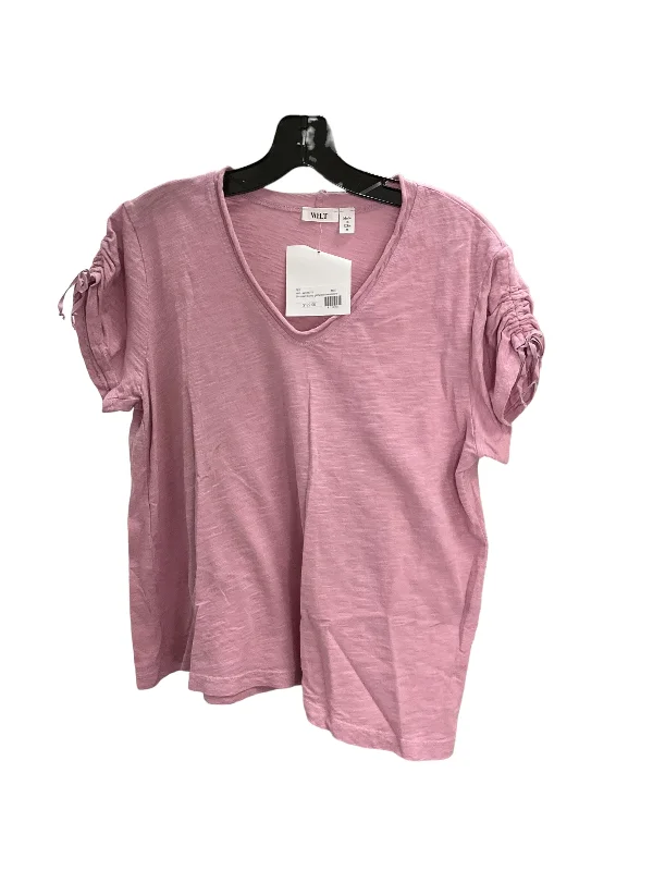 women's tops for layeringTop Short Sleeve By Wilt In Pink, Size: M