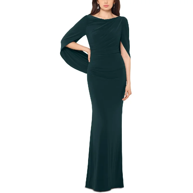 women's machine-washable dressesBetsy & Adam Womens Petites Drapey Long Evening Dress