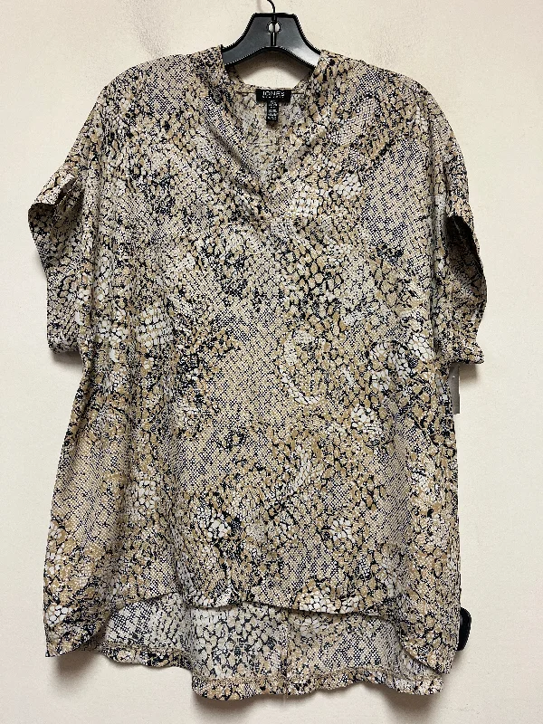 women's tops with floral printsTop Short Sleeve By Jones New York In Multi-colored, Size: M