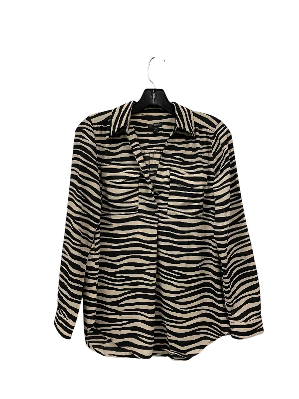 women's tops for statement-making outfitsTop Long Sleeve By Ann Taylor In Zebra Print, Size: Xs