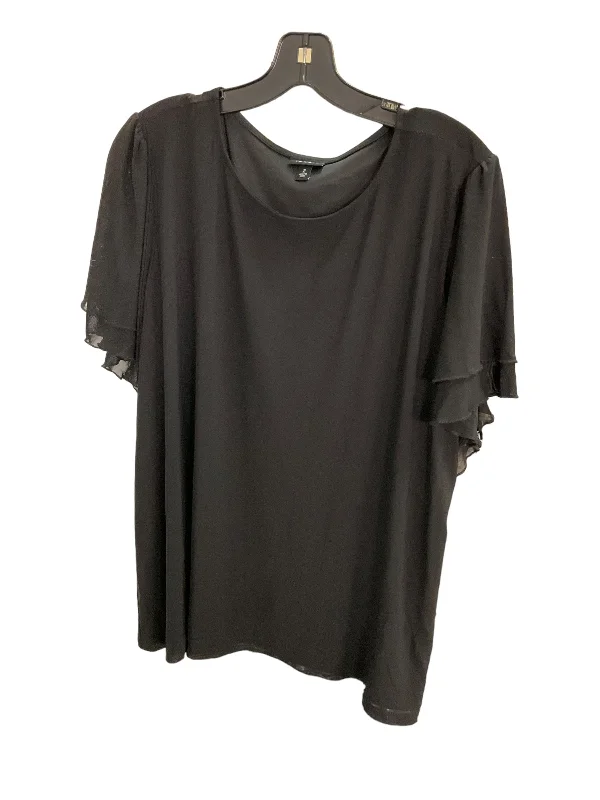 women's tops with asymmetrical designsTop Short Sleeve Basic By Torrid In Black, Size: 16