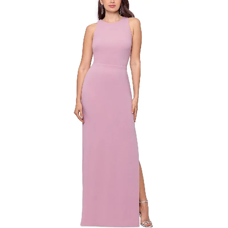 Evening DressBetsy & Adam Womens Scuba Halter Evening Dress