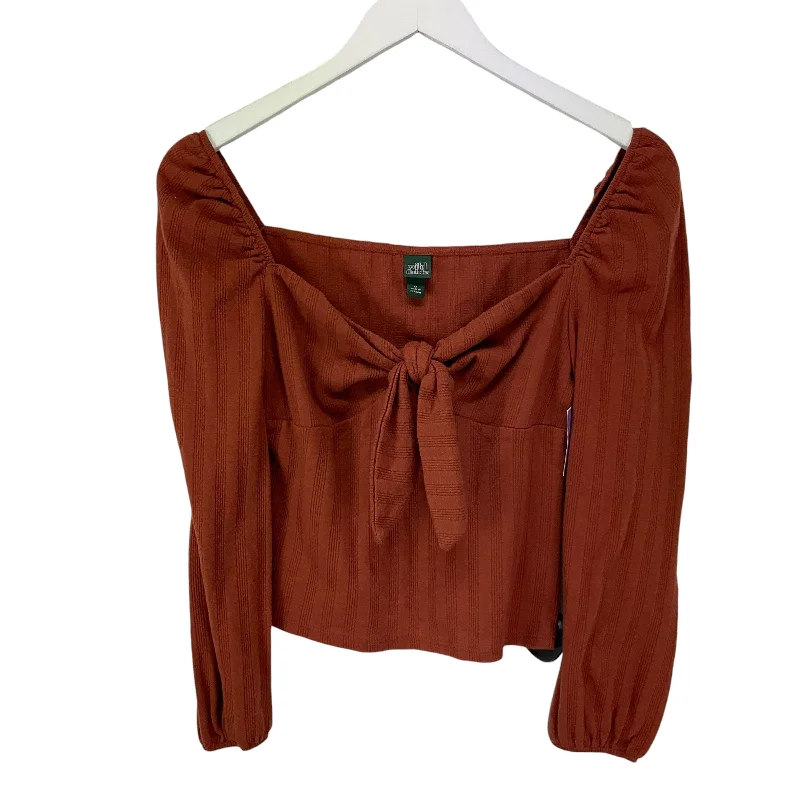 women's tops for those who seek both style and comfortTop Long Sleeve Basic By Wild Fable In Orange, Size: M