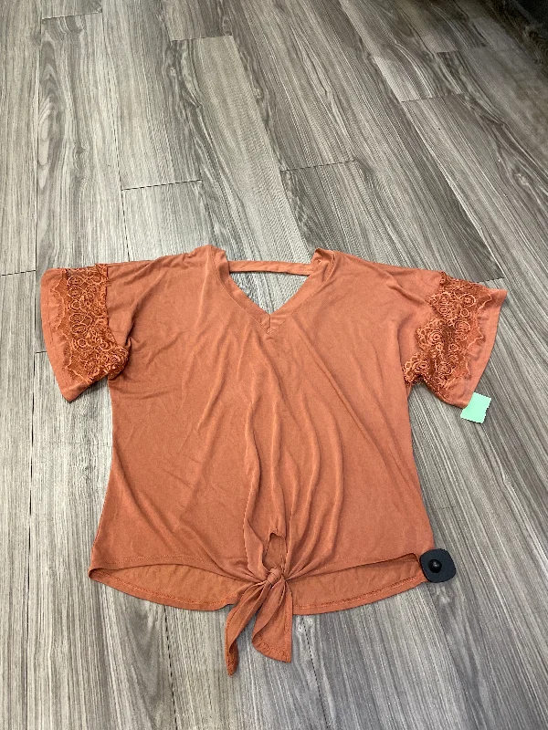 women's tops with sleeveless designsTop Short Sleeve By Daytrip In Orange, Size: L