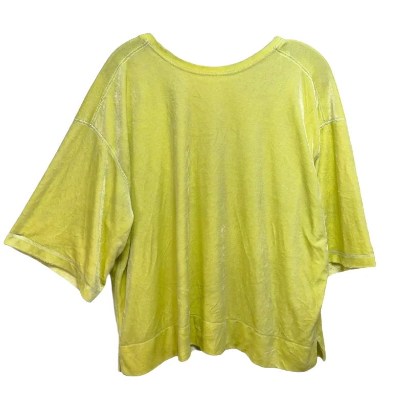 women's tops with unique designsValerie Velour Tee By We The Free In Lime Glo, Size: S