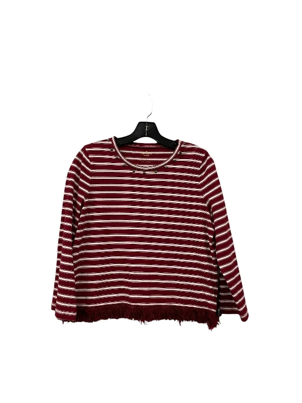 women's tops with cinched waistsTop Long Sleeve By Kate Spade In Red, Size: L