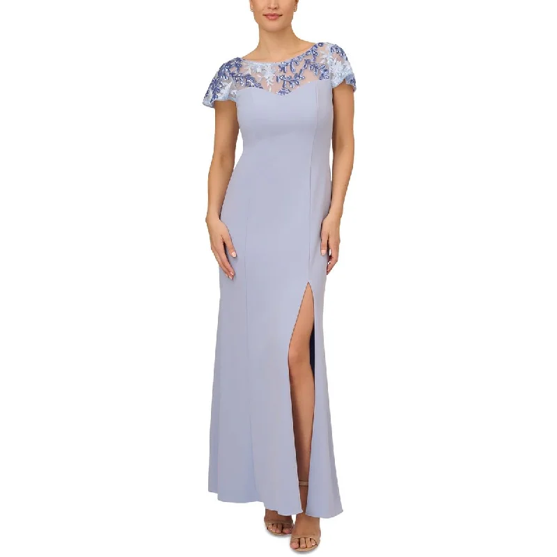 Button-Down DressAdrianna Papell Womens Crepe Sequined Evening Dress