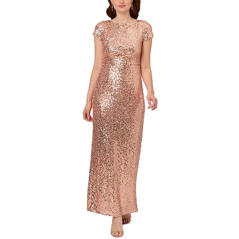 women's apple-shaped body dressesPapell Studio by Adrianna Papell Womens Sequined Formal Evening Dress