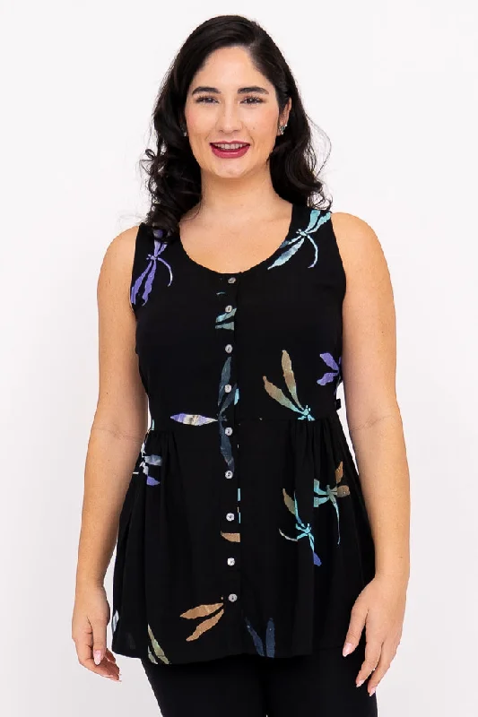 women's tops for minimalist aestheticsCleo Top, Dragonfly Glow