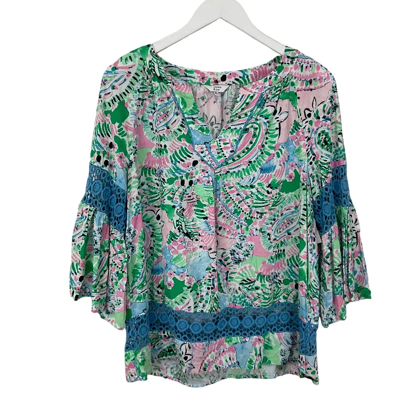 women's tops for cozy nights inTop Long Sleeve By Crown And Ivy In Multi-colored, Size: M