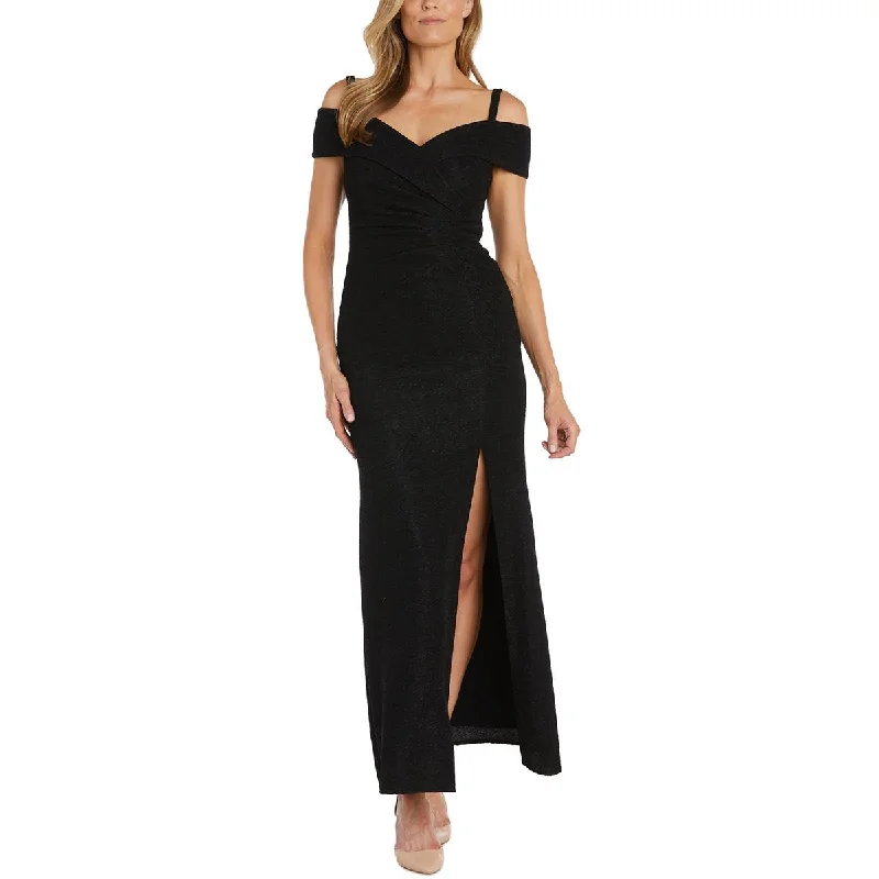 Glamour DressNW Nightway Womens Petites Bottom Slit Ruffled Evening Dress