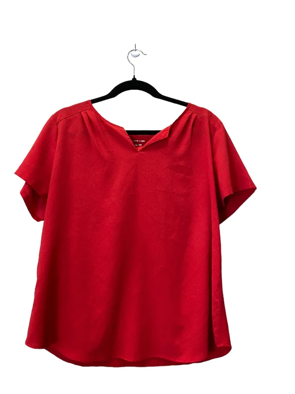 women's tops that offer a perfect blend of style, comfort, and affordabilityTop Short Sleeve Basic By Van Heusen In Red, Size: Xl