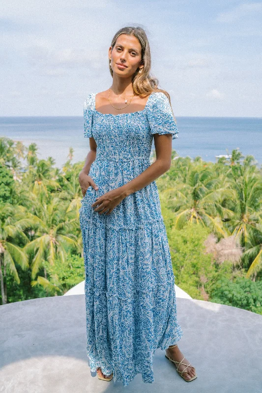 Animal Print DressSkyra Blue Boho Tiered Maxi Dress