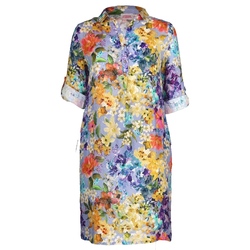 women's minimalist dressesMandy Cocoon Midi Dress Floral Lilac