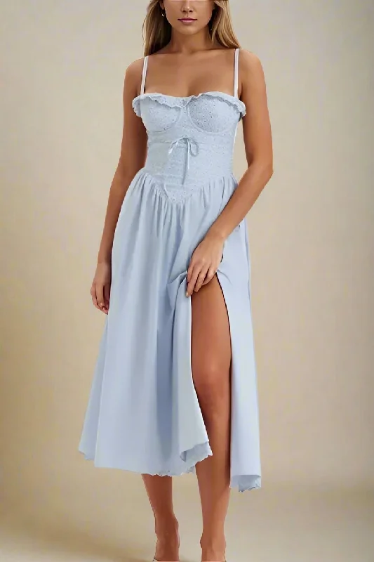 women's custom dressesBetty Bodycon Day Midi Dress - Baby Blue