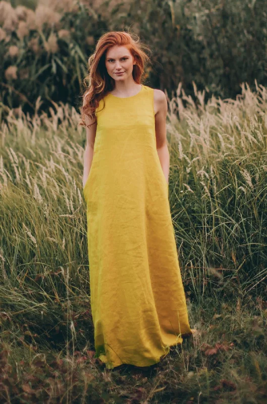 Trumpet DressMinimalist Long Linen Dress