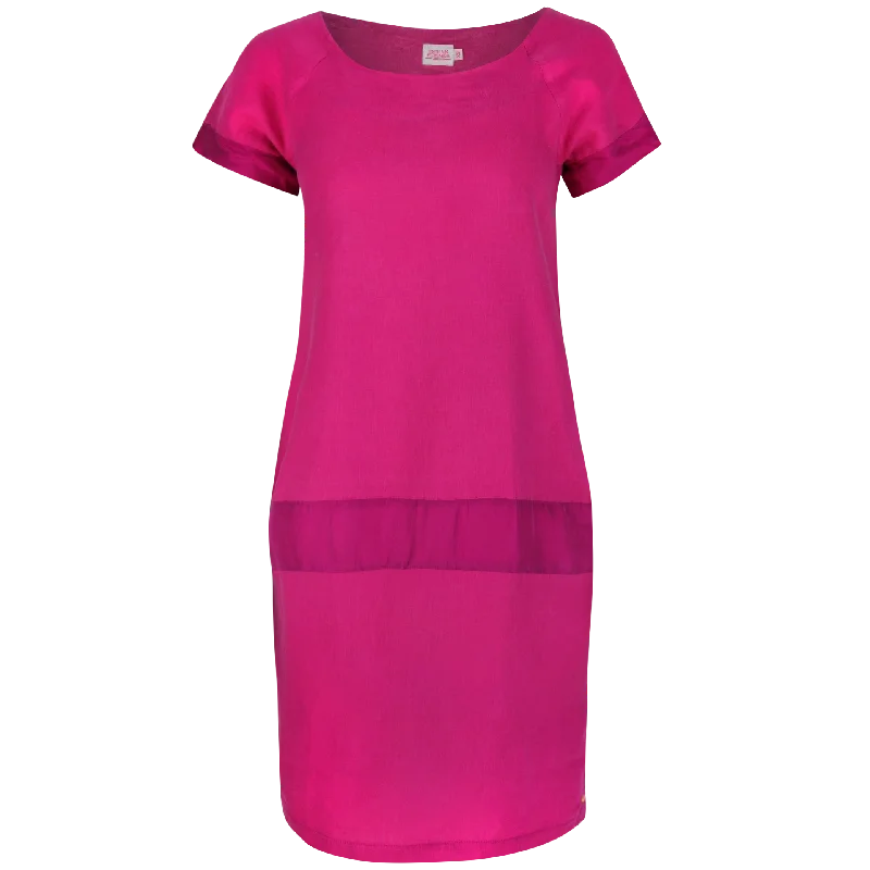 Peter Pan Collar DressPoppy Cocoon Midi Dress Fuchsia