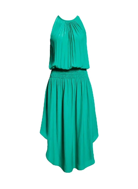 women's casual dressesN180079 Front & Back Midi Dress *Green