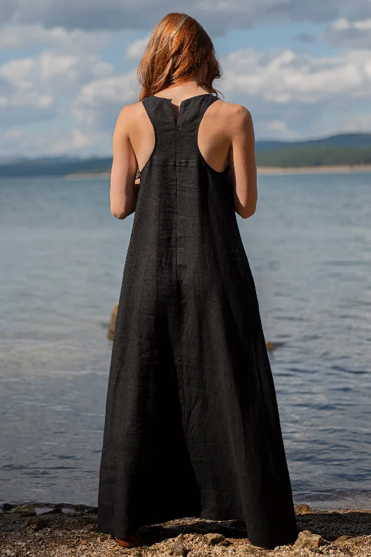 women's designer dressesMinimalist Long Linen Dress