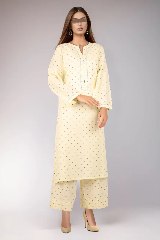 Cotton Jacquard Stitched 2 Piece (Shirt/Trouser)