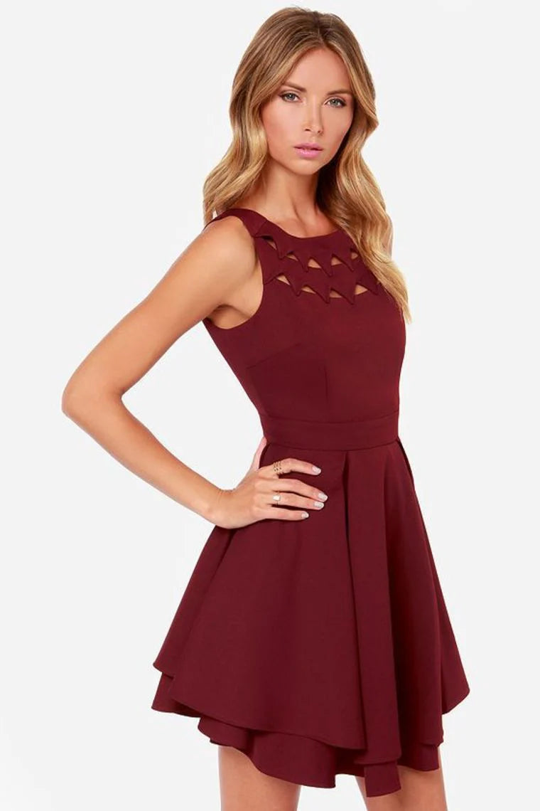 Cut-Out DressDingJiDress Scoop Chiffon A Line Short/Mini Cocktail Dresses