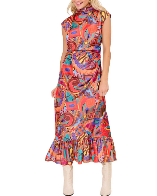 Retro DressEstelle Maxi Dress In Jewel Box