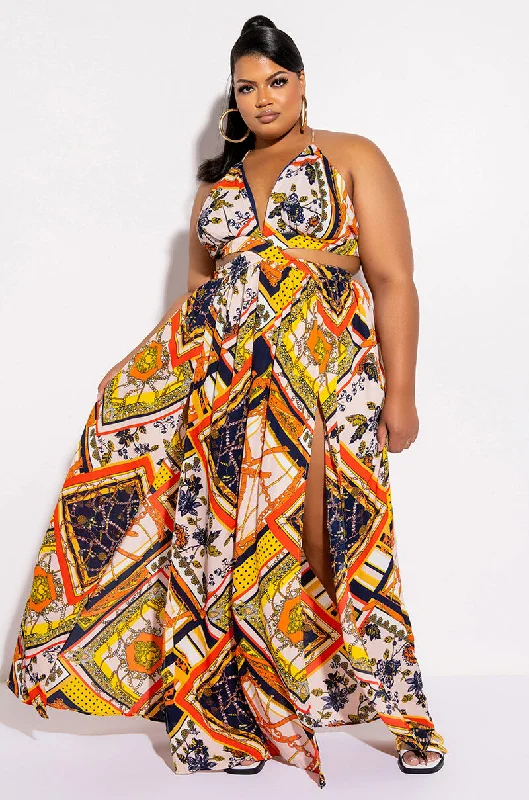 Evening DressPLUS HERE FOREVER PRINTED MAXI DRESS