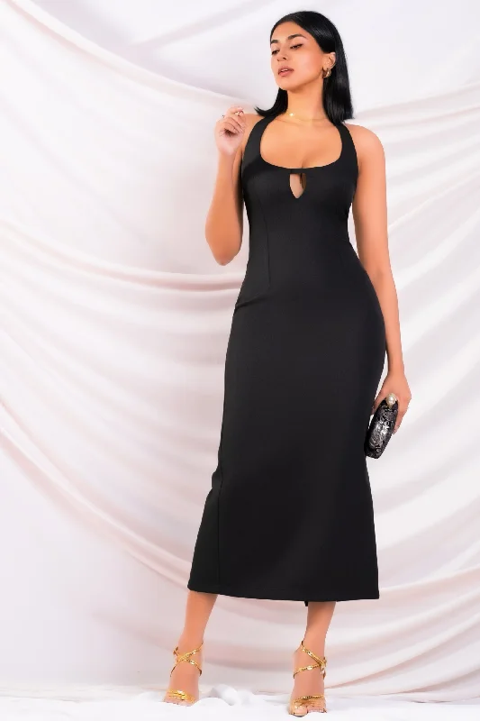 Mermaid DressBlack Halter Midi Dress