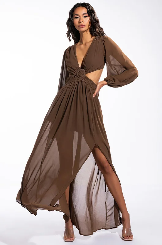 women's cold-shoulder dressesDAYS LIKE THIS MAXI HIGH SLIT DRESS