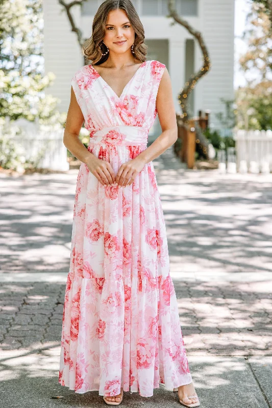 women's floral dressesFeeling Speechless Pink Floral Maxi Dress