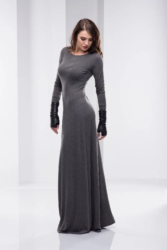 Chiffon DressMinimalist Full Sleeve Maxi Dress