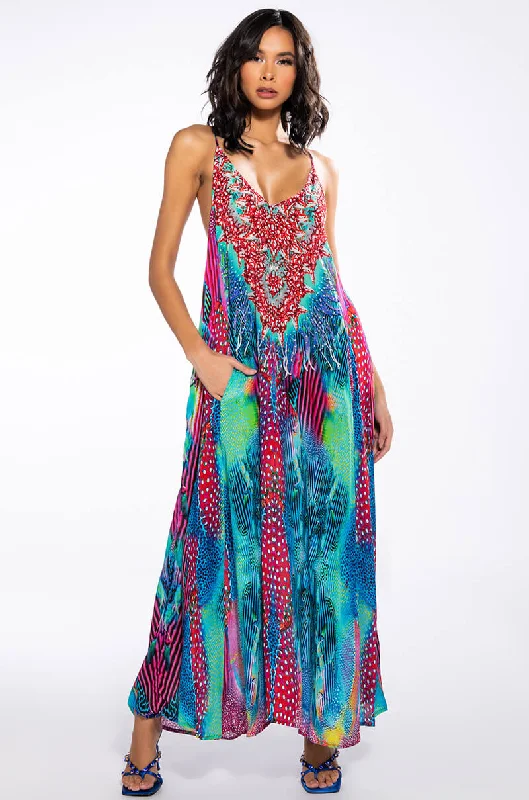 women's A-line dressesLIVE IT UP HALTER TOP MAXI DRESS