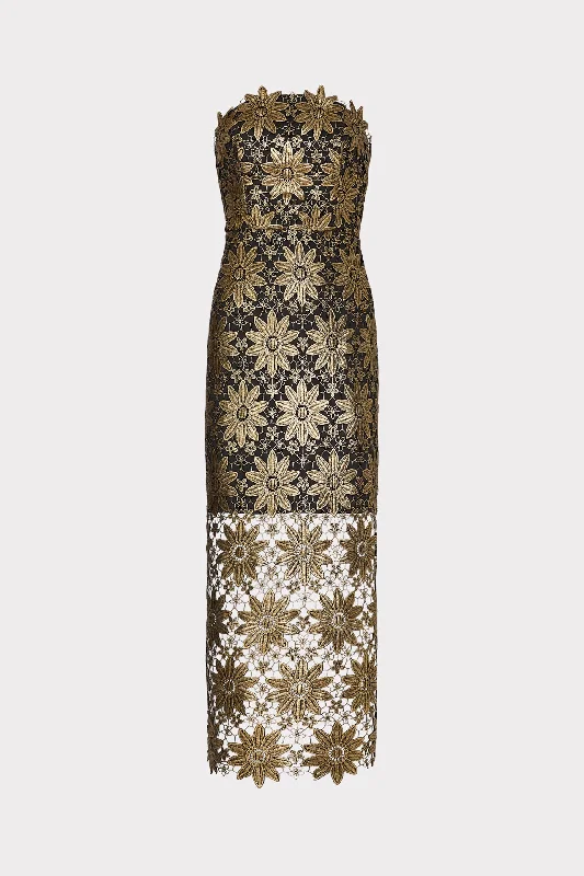 Wrap DressKait Gold Lace Midi Dress