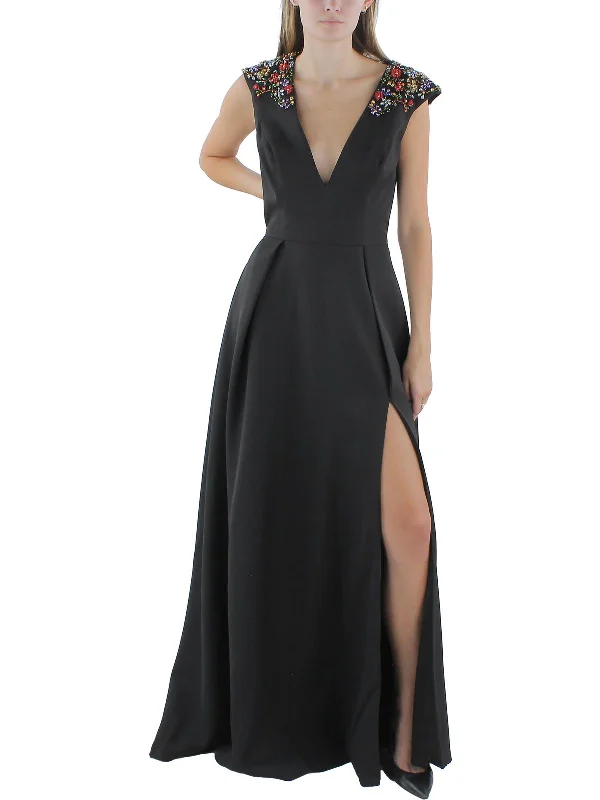 women's lightweight dressesWomens Maxi Deep V-Neck Evening Dress