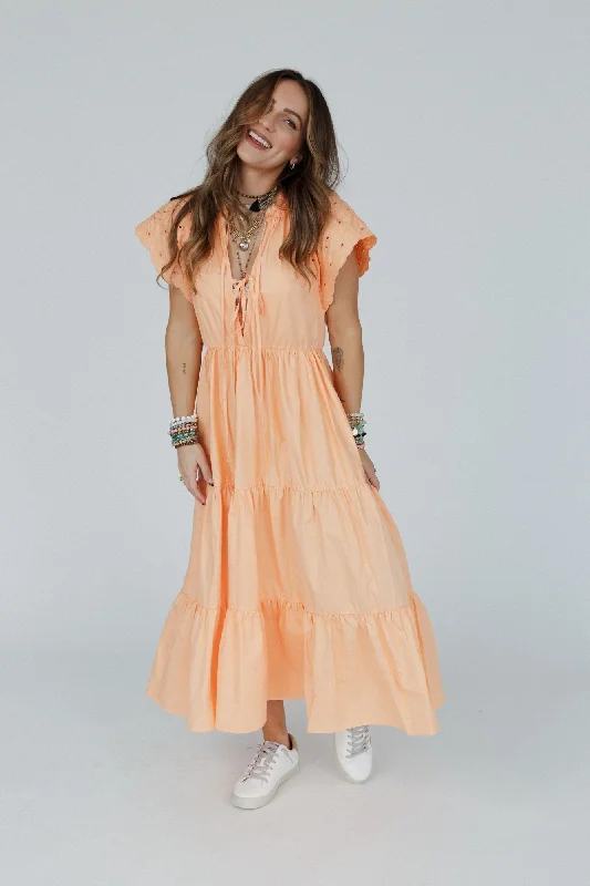 Pastel DressCitrus Blossom Midi Dress - Orange