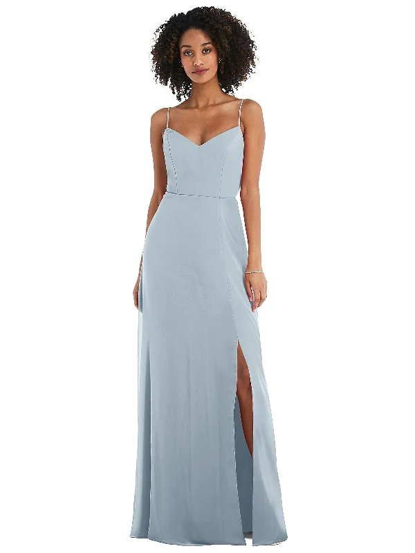 women's high-end dressesTie-Back Cutout Maxi Dress with Front Slit