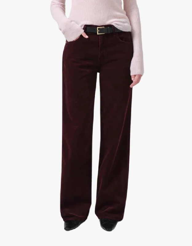 women's elastic waist pantsCitizens of Humanity Annina High Rise Wide Leg 30" Pants in Bordeaux