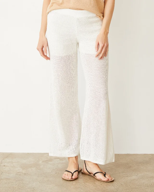 women's denim pantsCotton Mesh Wide Leg Pant