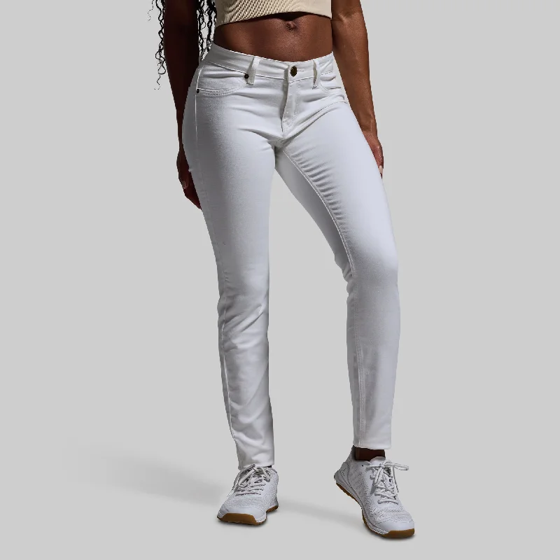 women's cropped pantsFLEX Stretchy Mid-Rise Skinny Jean (White)