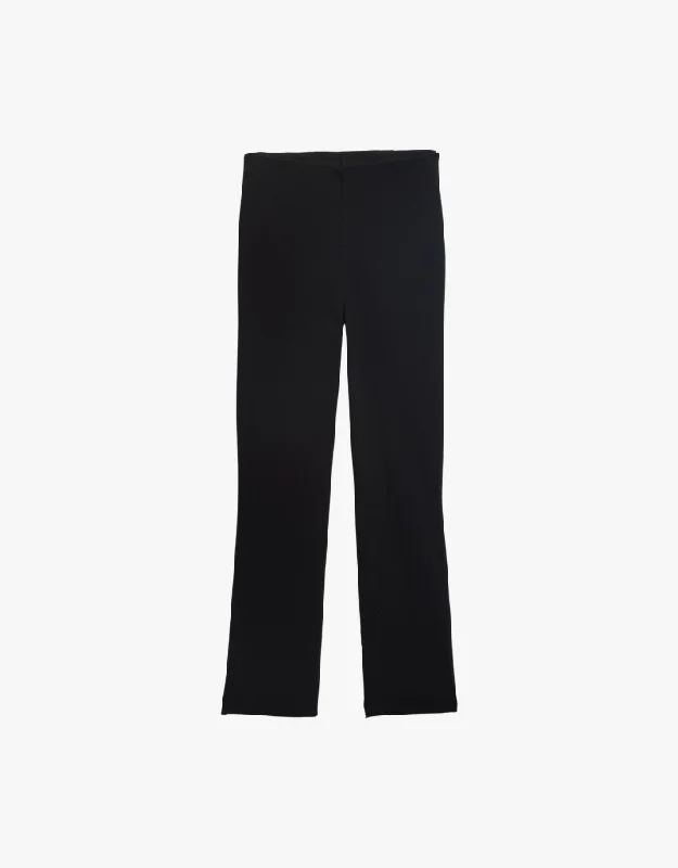 women's elegant pantsFrank & Eileen Killian Illusion Crop Flare Pull On Pants in Black (Italian Dream Denim)